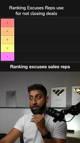 Ranking the excuses reps use for not closing. "Leads suck" is F tier.…